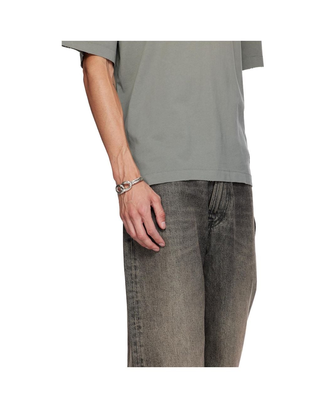 Isabel Marant White Textured Bracelet for men