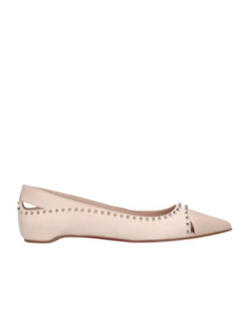 Christian Louboutin Pink Duvettina Flat-Soled Ballet Shoes