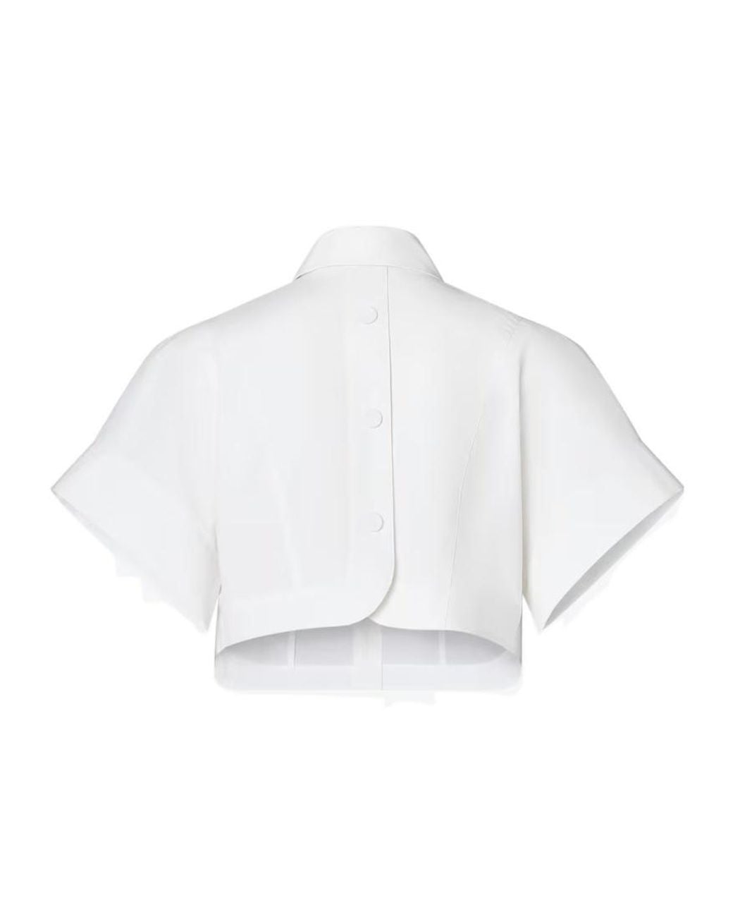 Fendi White Cocoon Sleeves Cropped Shirt