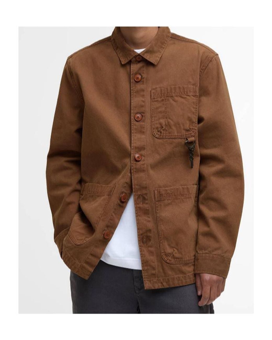 Barbour Brown Bowland Garment Dyed Overshirt for men