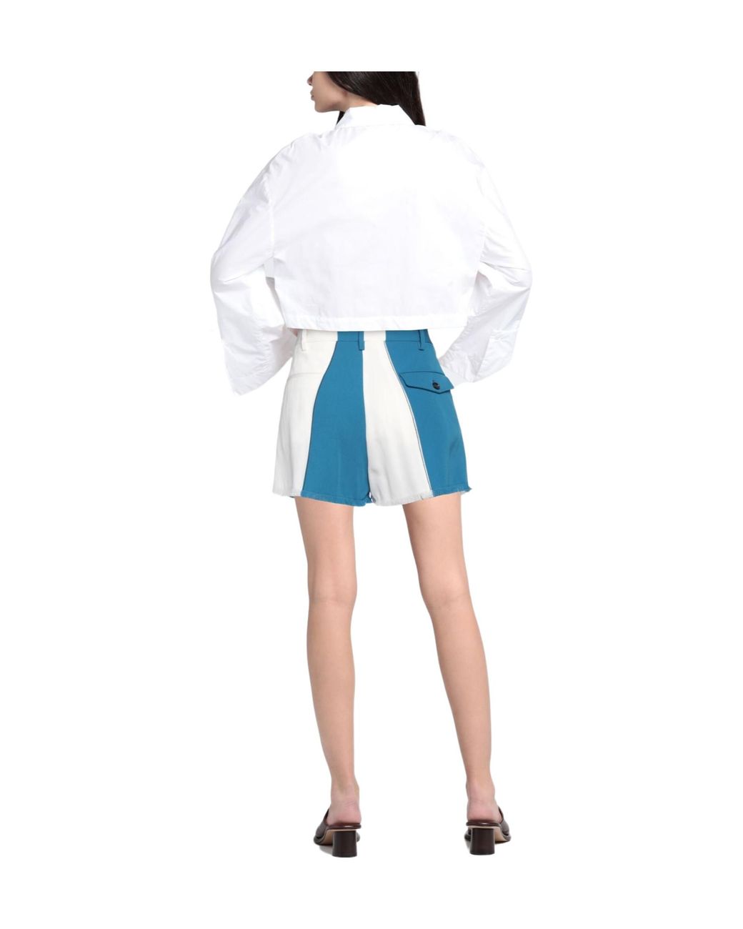 Marni Blue Verticalstripe Skort