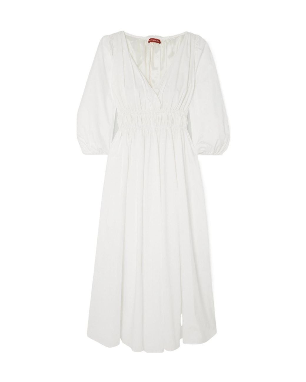 Altuzarra White Pleated Midi Dress