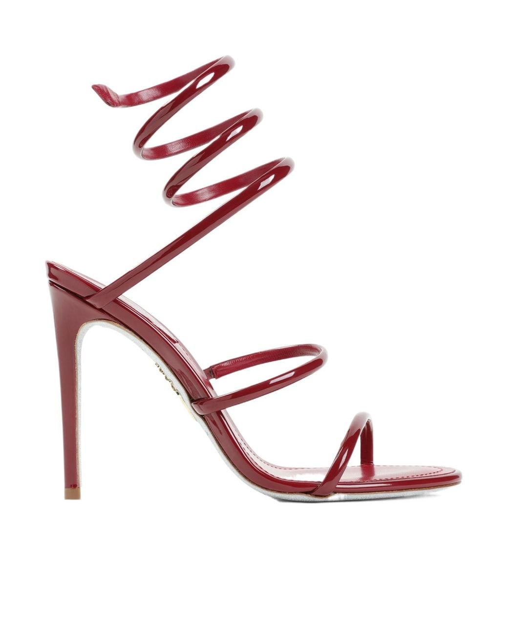 Rene Caovilla Pink René Caovilla Spiral Strap Heeled Sandals