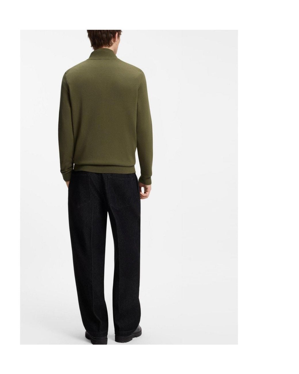 Boss Green Half-Zip Long-Sleeve Knit Sweater for men
