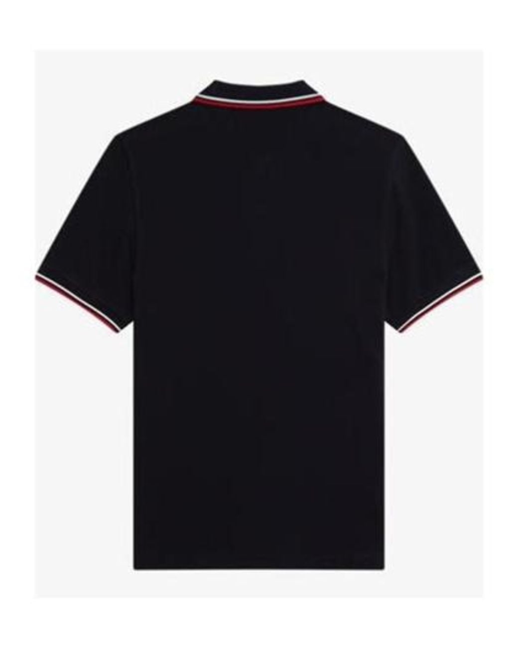 Fred Perry Black Short Sleeve Twin Tipped Polo Shirt for men
