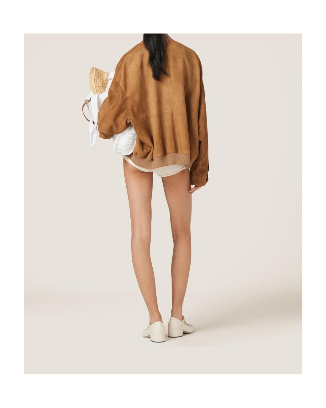 Miu Miu Brown Suede Nappa Leather Jacket