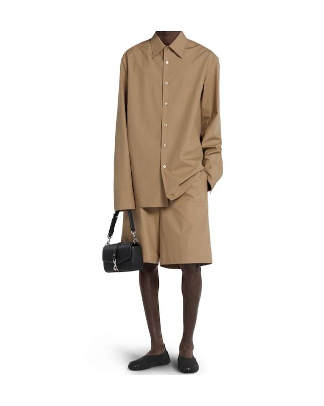 Gucci Natural Embossed Long-Sleeve Poplin Shirt for men