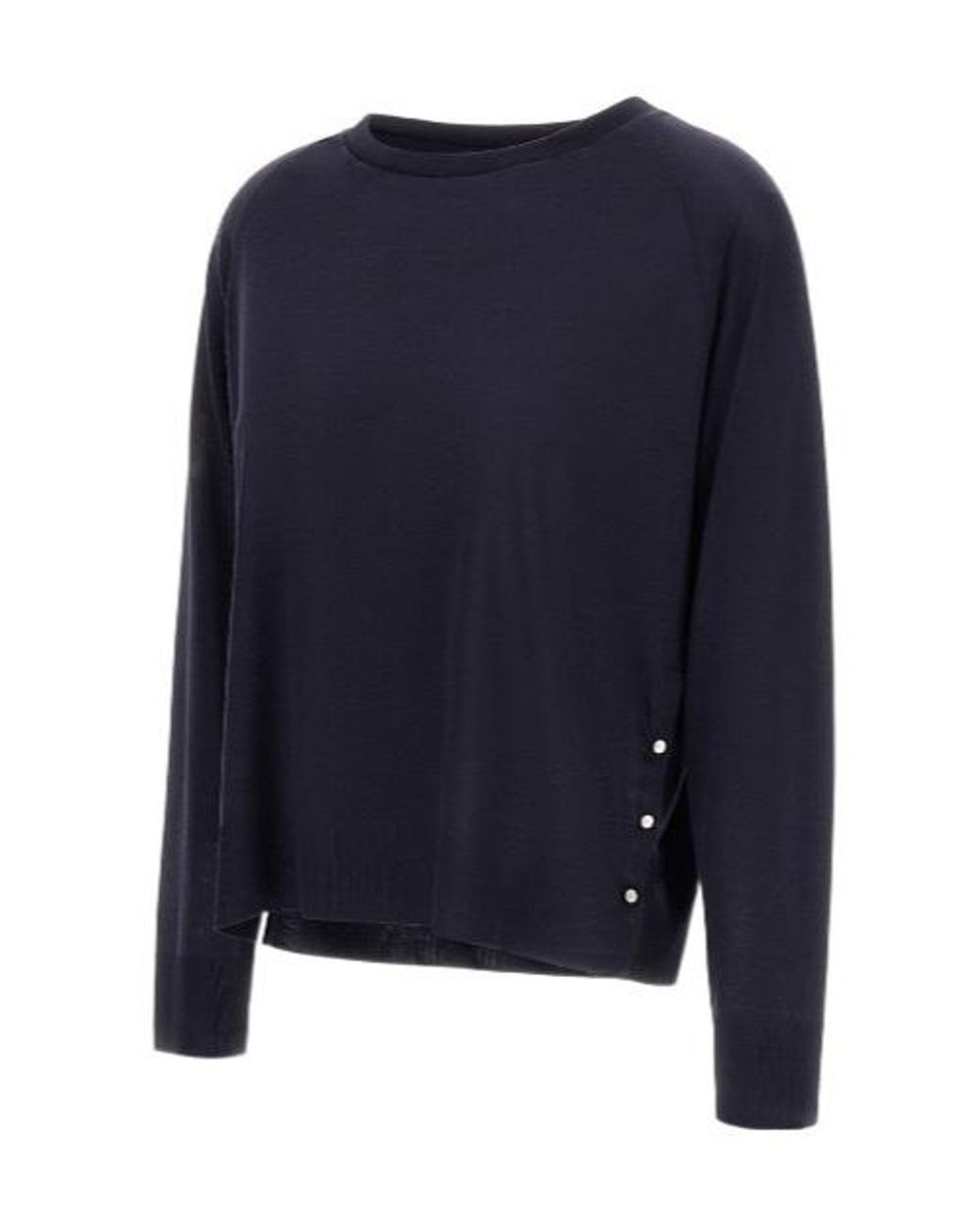 Herno Blue Crewneck Ribbed T-Shirt