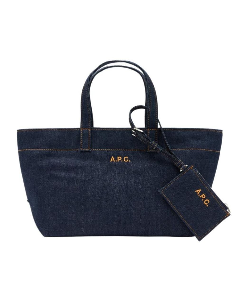 A.P.C. Blue Le Drummer Zip Tote Bag