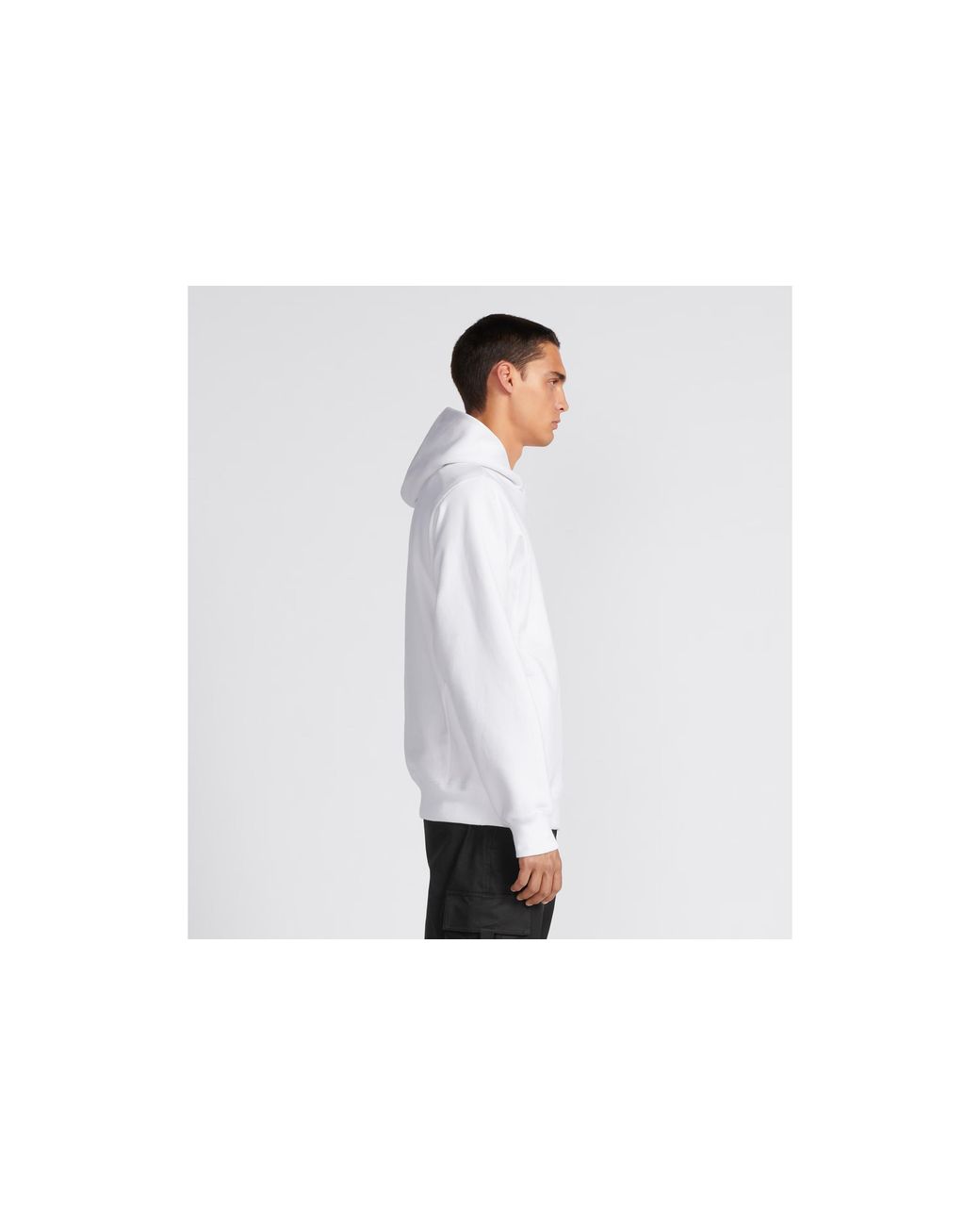 Dior White Homme Logo Printed Long-Sleeved Hoodie for men
