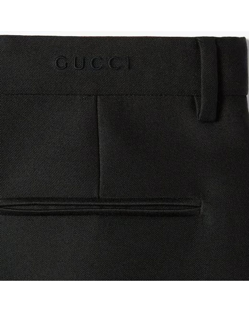Gucci Black Logo Embossed Trousers
