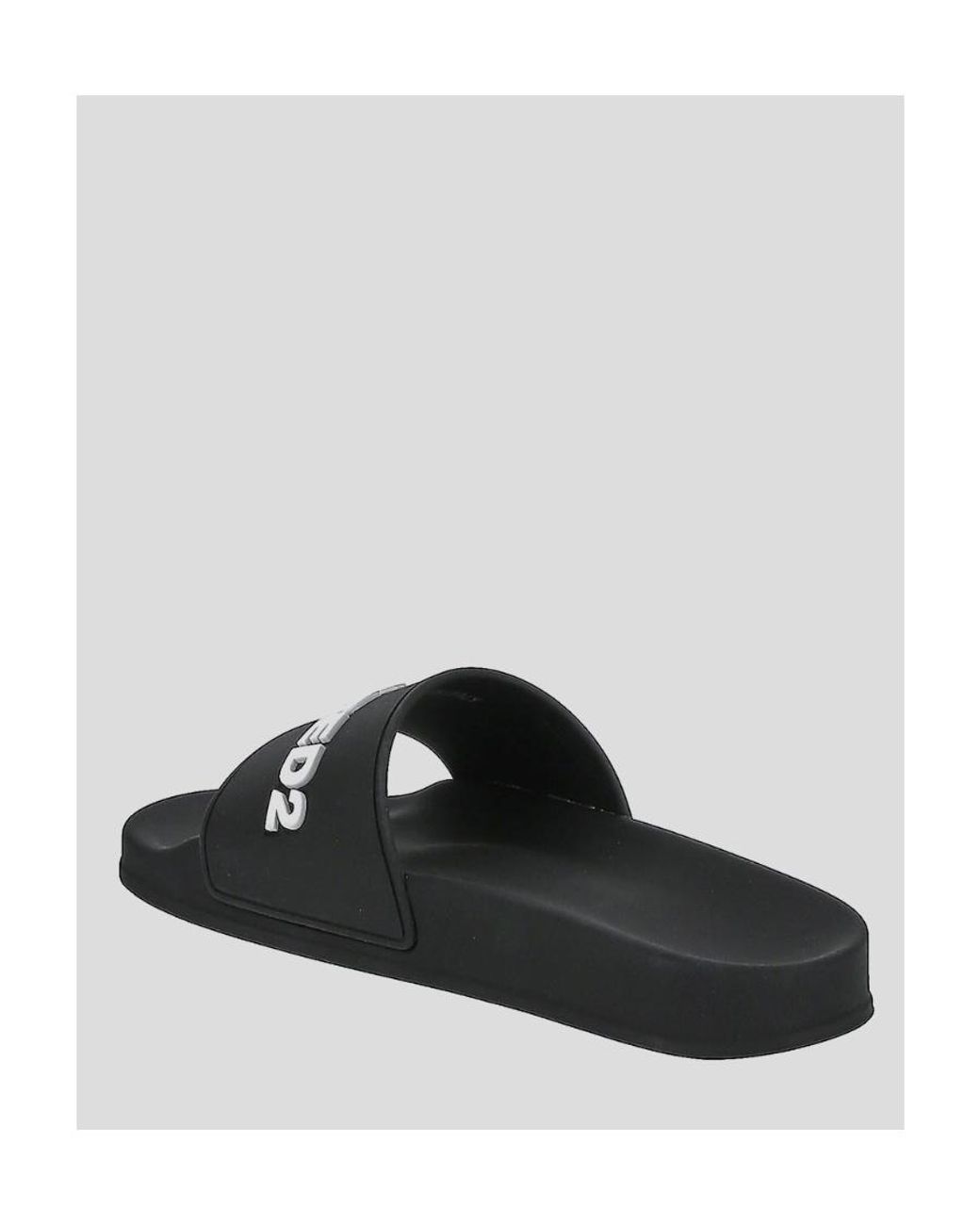 DSquared² Black Logo-Embossed Slides
