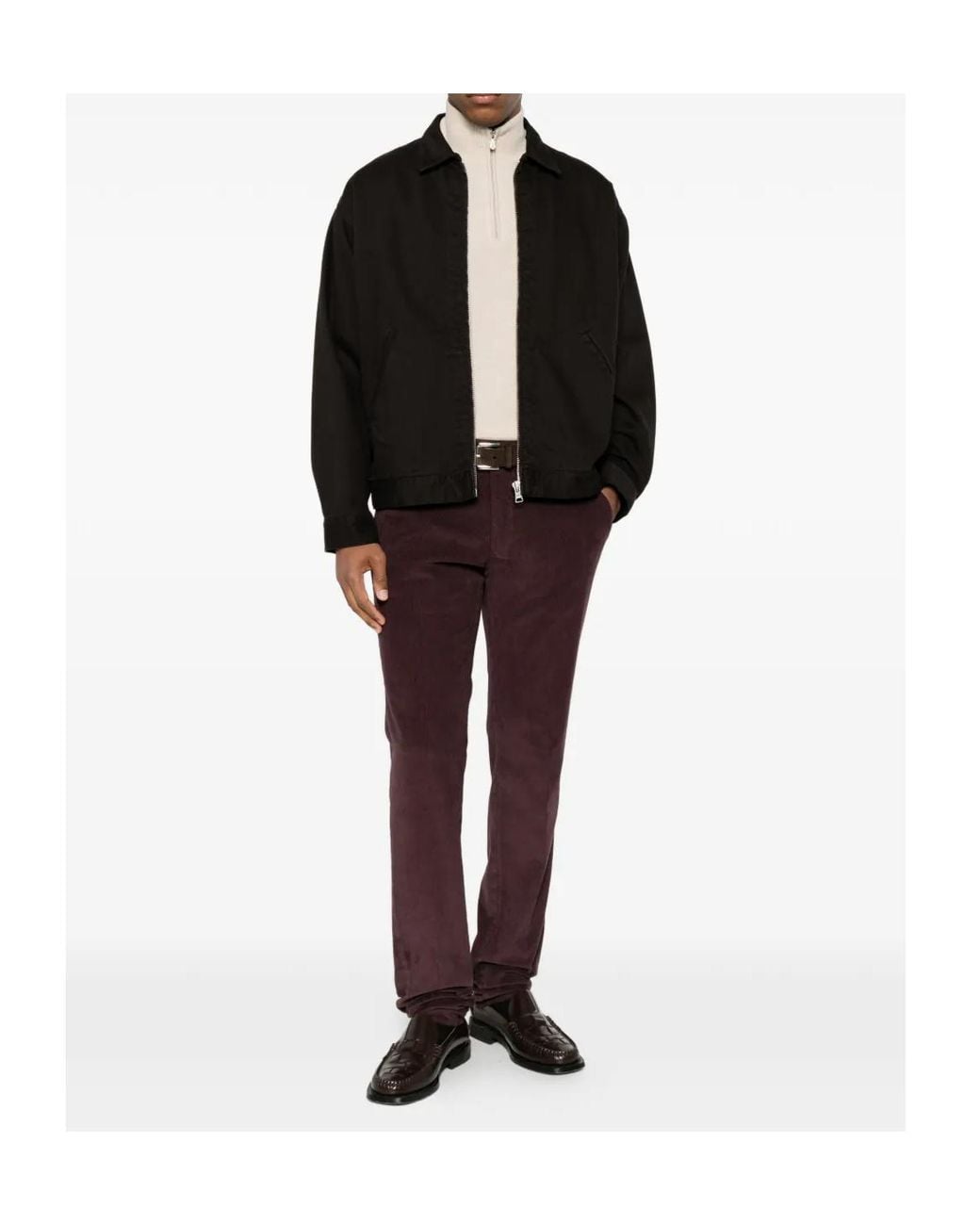 Incotex Red Corduroy Trousers for men