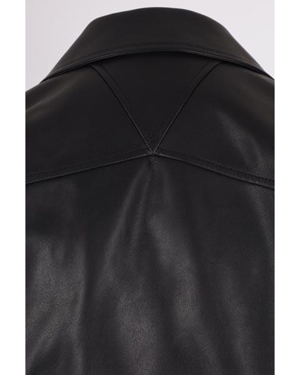 Bottega Veneta Black Logo Locomotive Leather Jacket