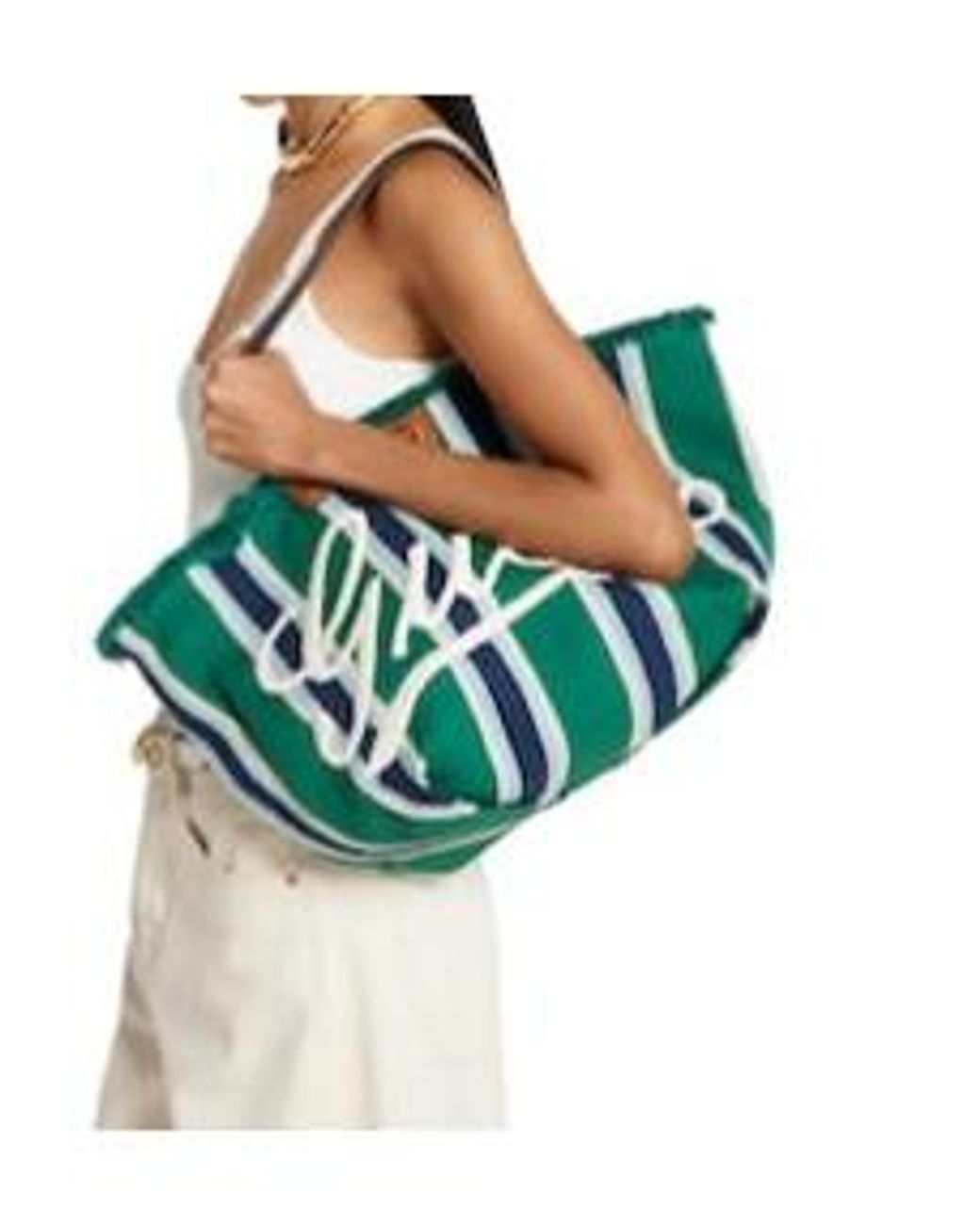 Gucci Green Medium Embroidered Canvas Tote Bag for men