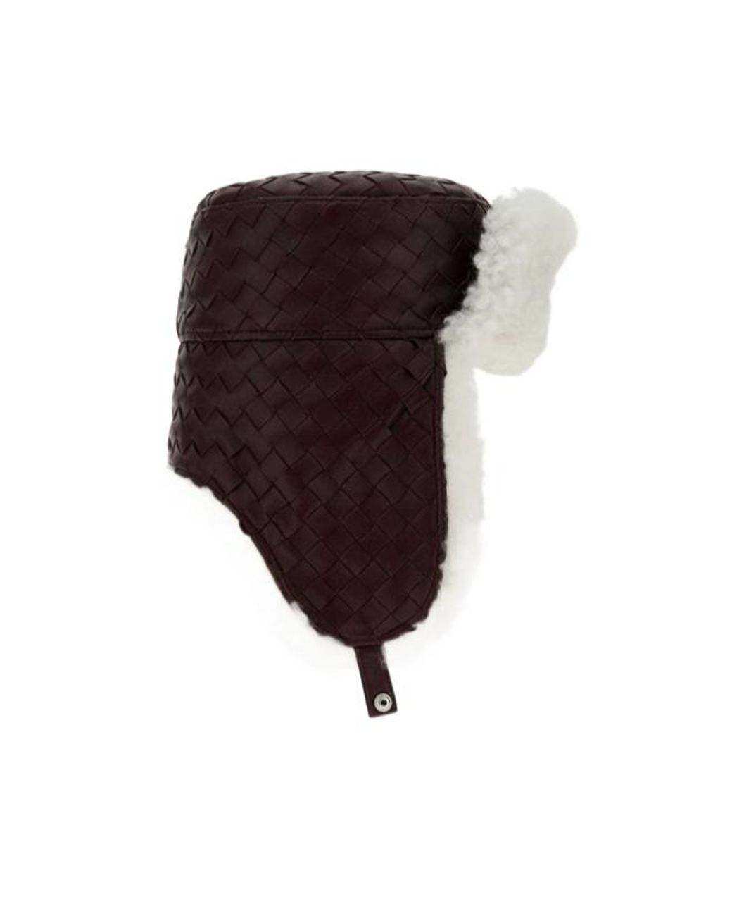 Bottega Veneta Purple Shearling Trim Chapka Hat