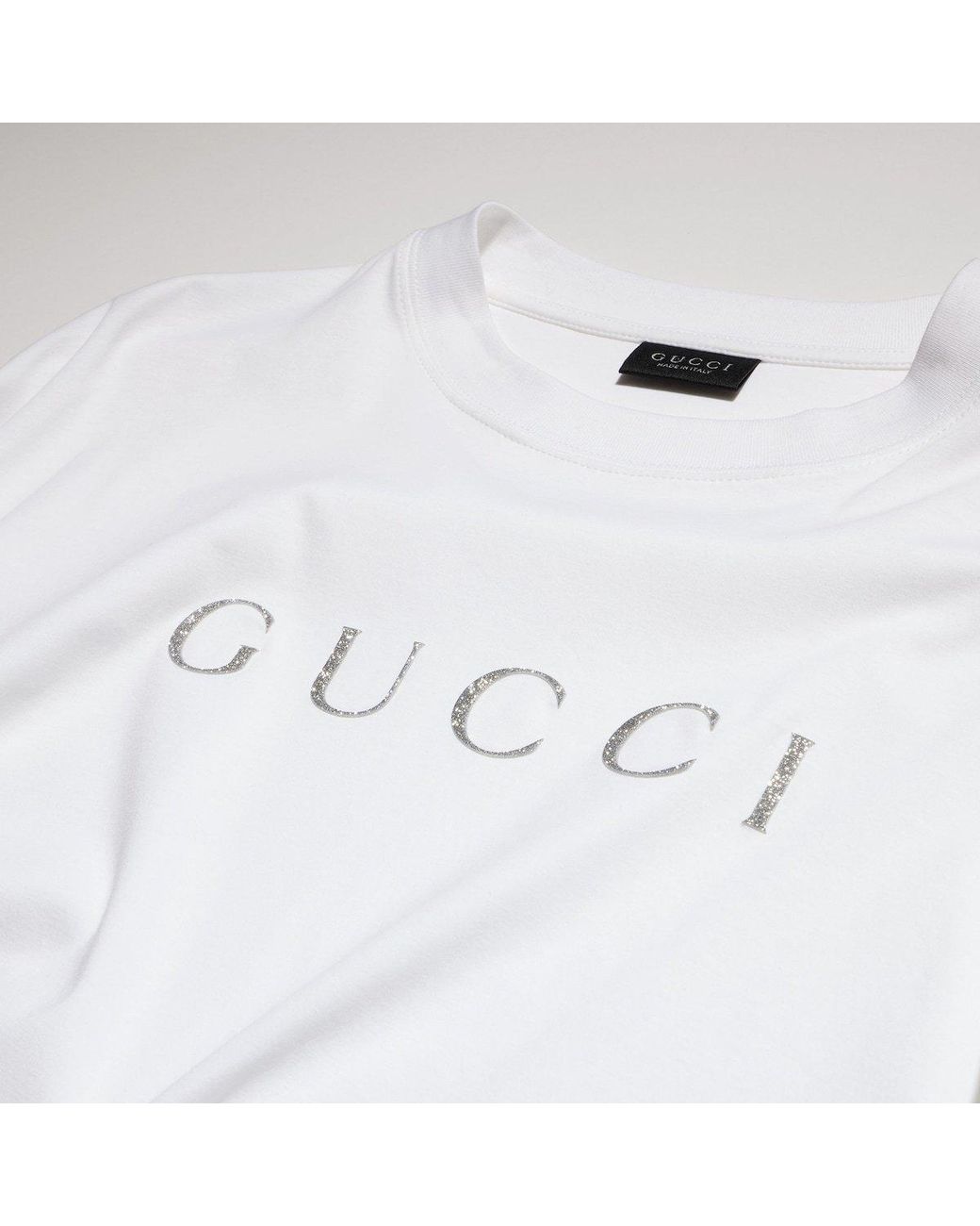 Gucci White Printed Jersey T-Shirt