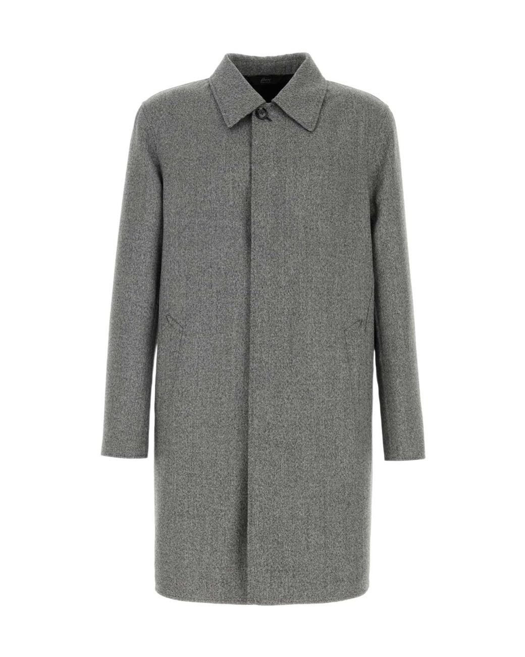 Brioni Gray Button-Down Coat for men