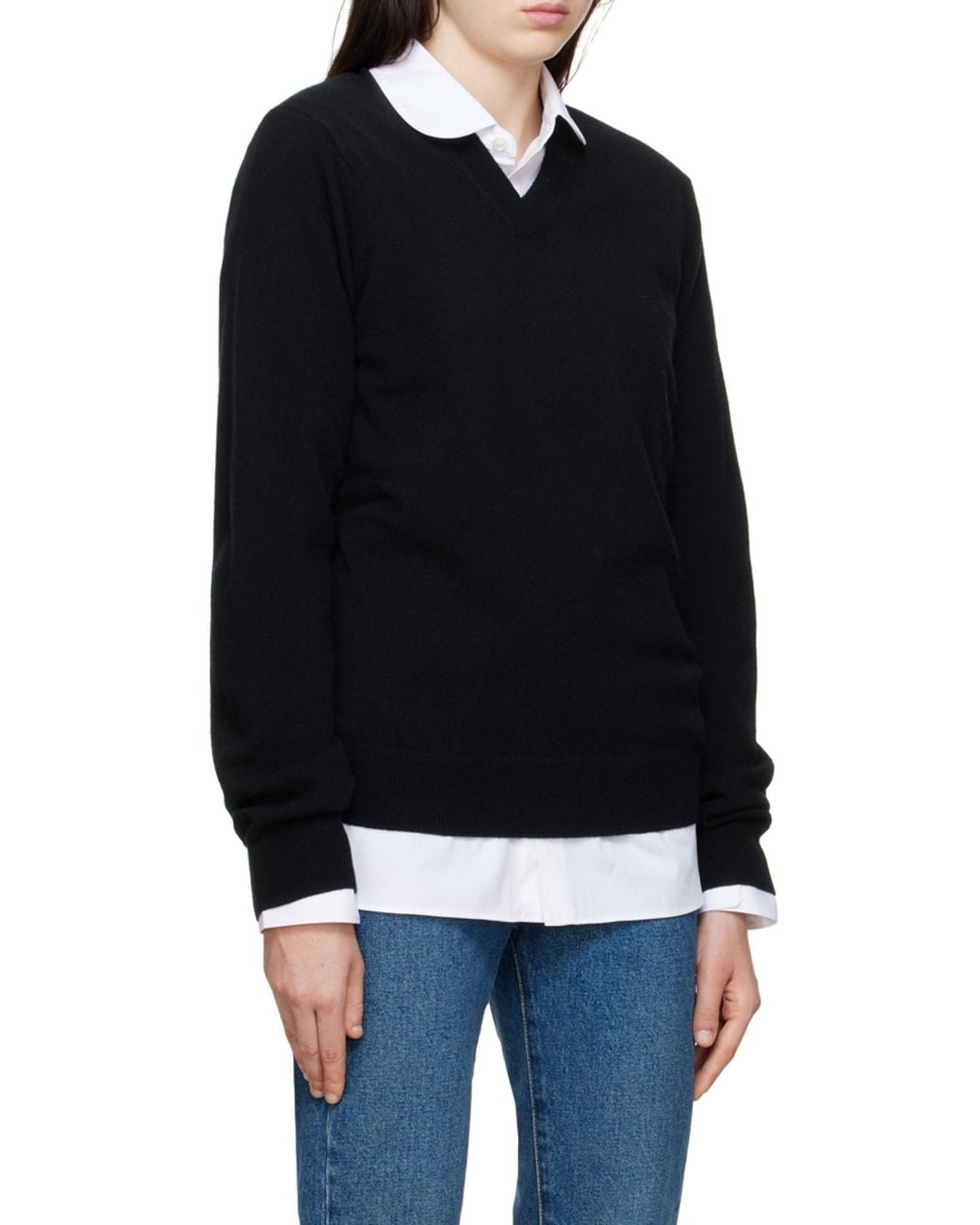 Comme des Garçons Black Round-Necked Wool Sweater