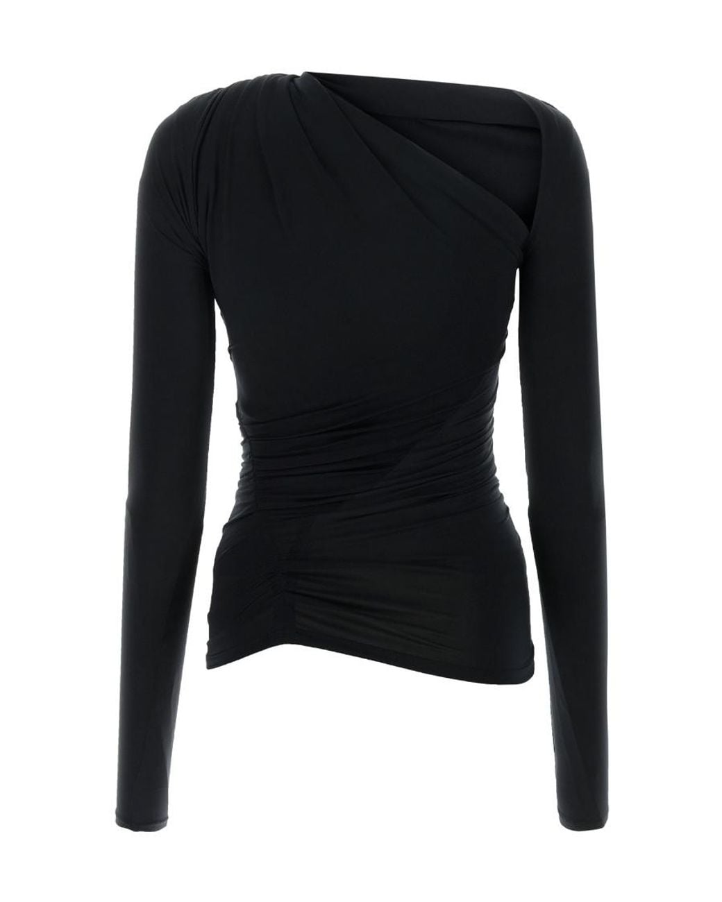 Balenciaga Black Long-Sleeved Stretch Top