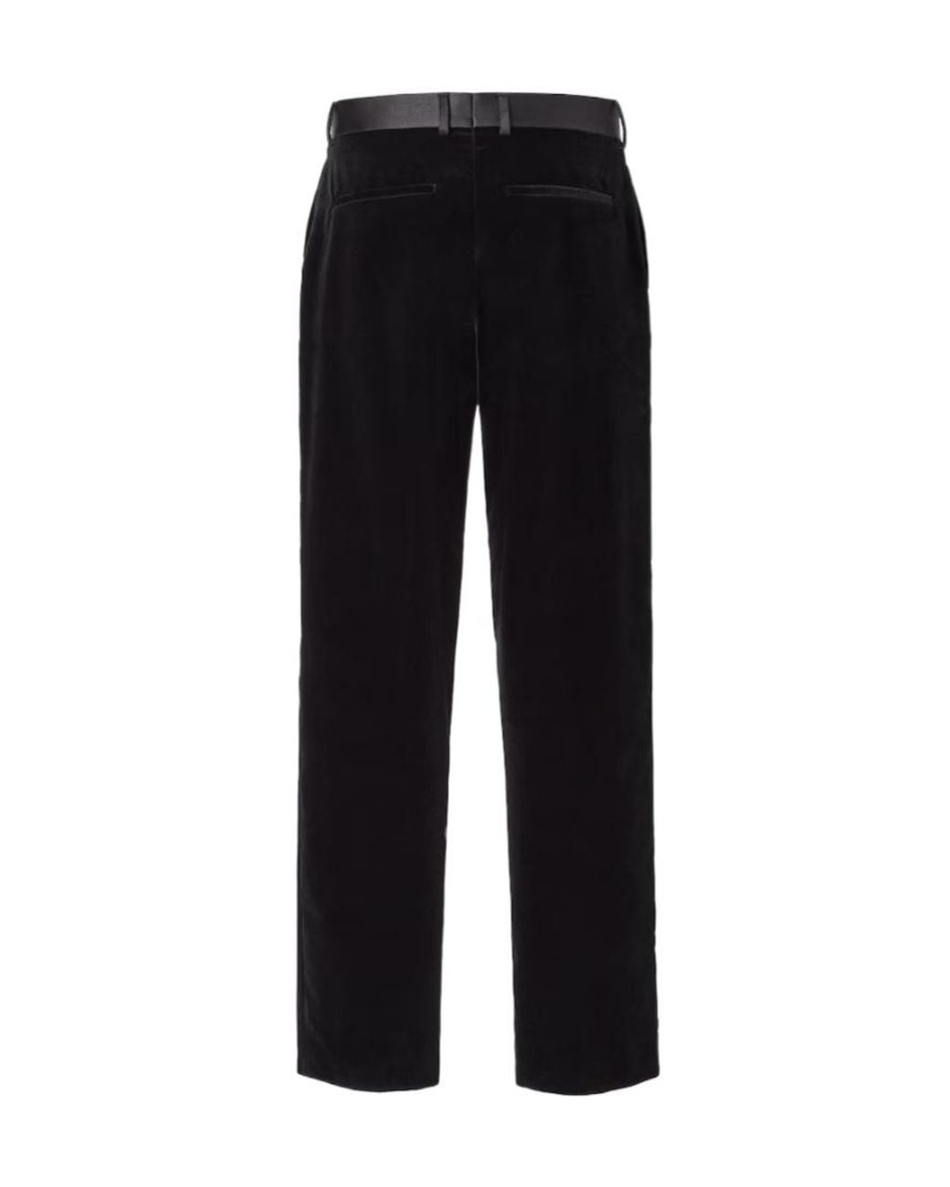 Fendi Black Satin Waistband Cigarette Velvet Trousers for men