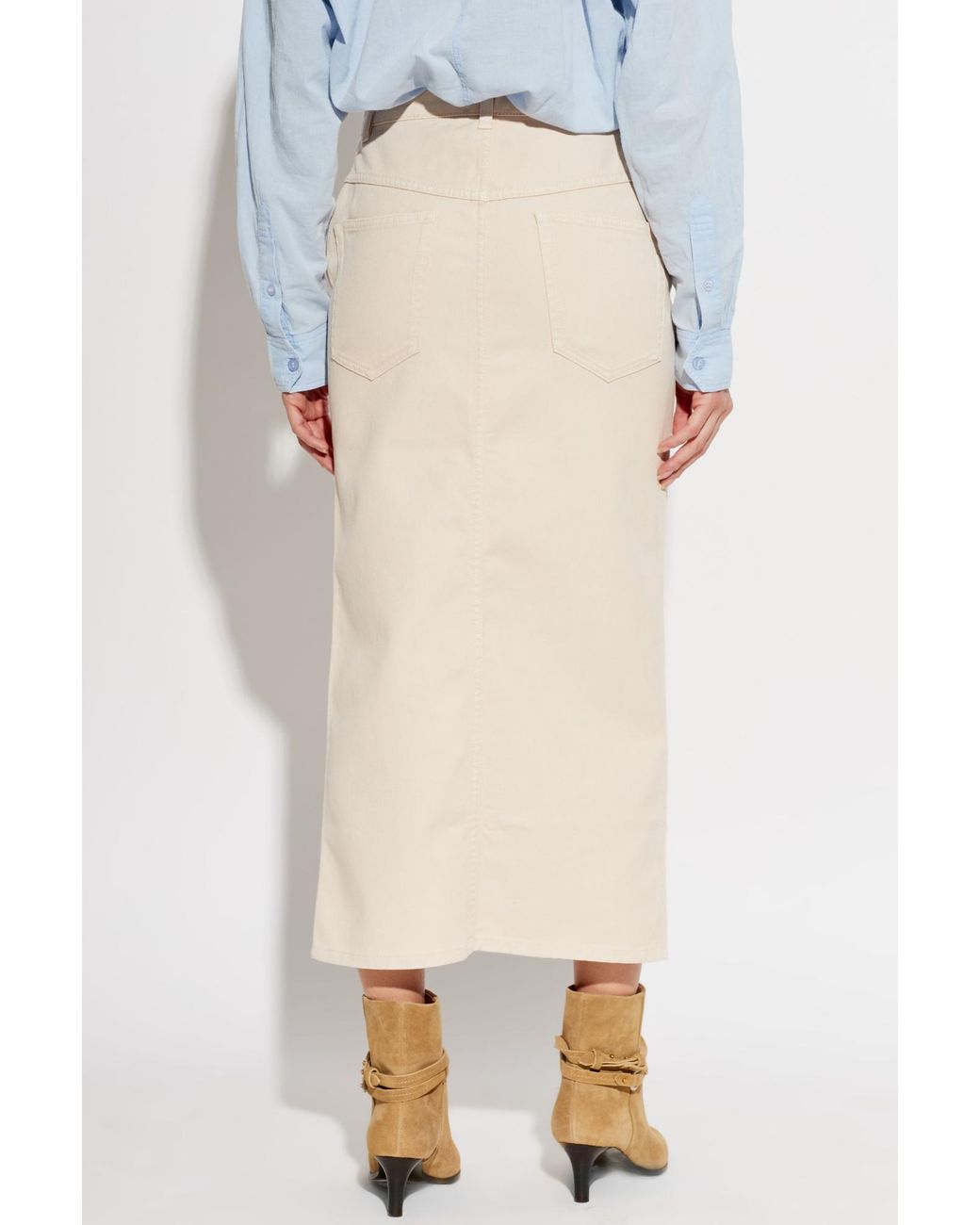 Isabel Marant White 'Faharia' Denim Skirt