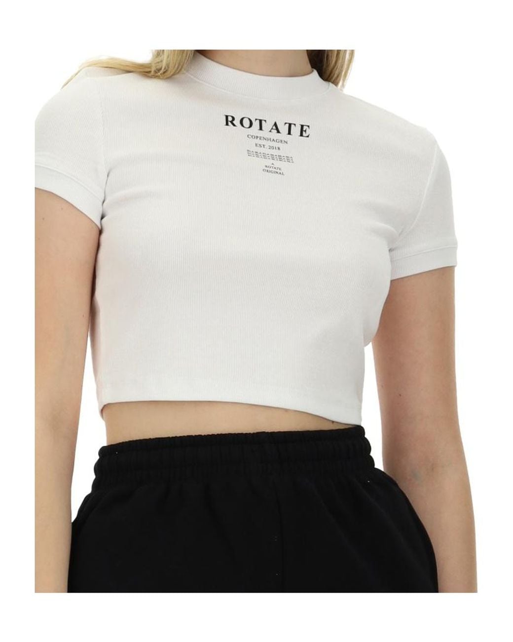 ROTATE BIRGER CHRISTENSEN Black Logo Short-Sleeved T-Shirt