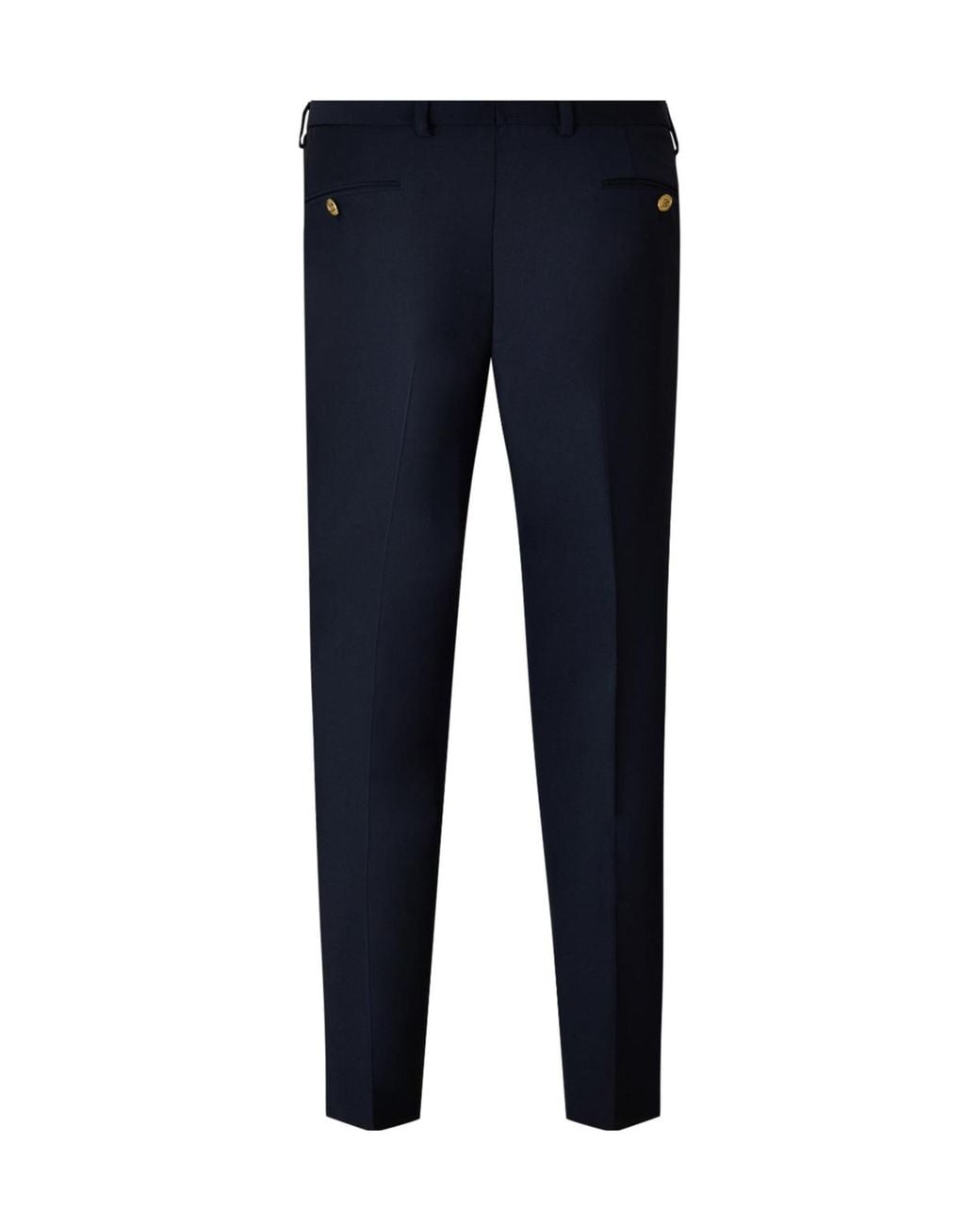 Dolce & Gabbana Blue Slim-Fit Cropped Dress Pants With Buttons for men