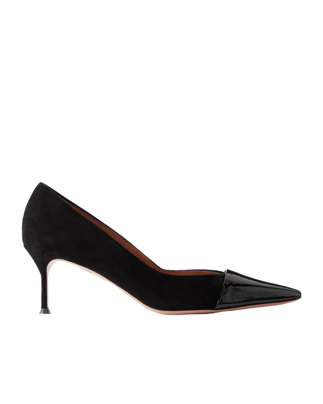 Aquazzura Black Leather-Trimmed Suede Pumps