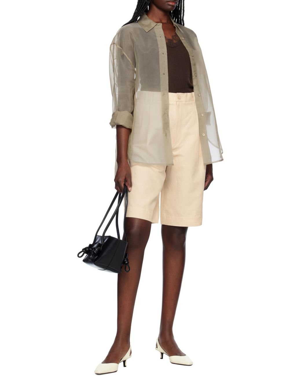 Filippa K White Pleated Shorts