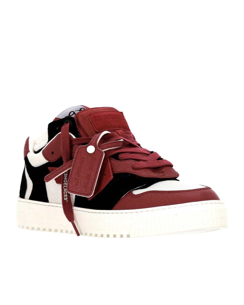 Off-White c/o Virgil Abloh Red Suede-Panelled Sneakers for men
