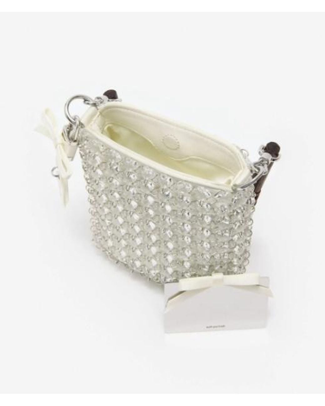 Self-Portrait White Crystal Chain Mini Shoulder Bag