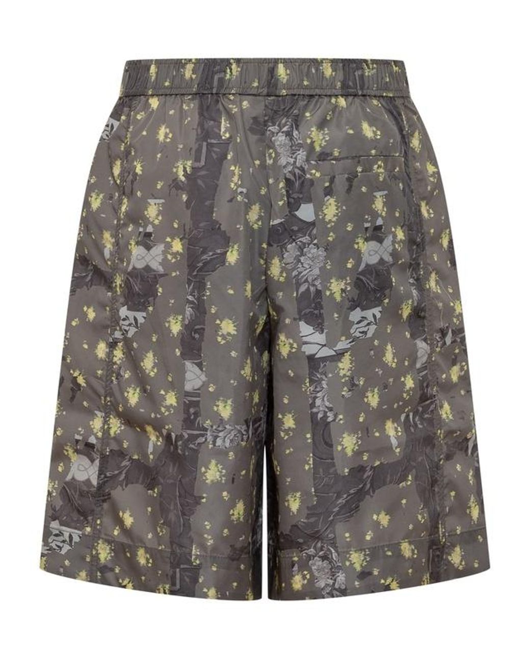 Ganni Gray Printed Nylon Bermuda Shorts