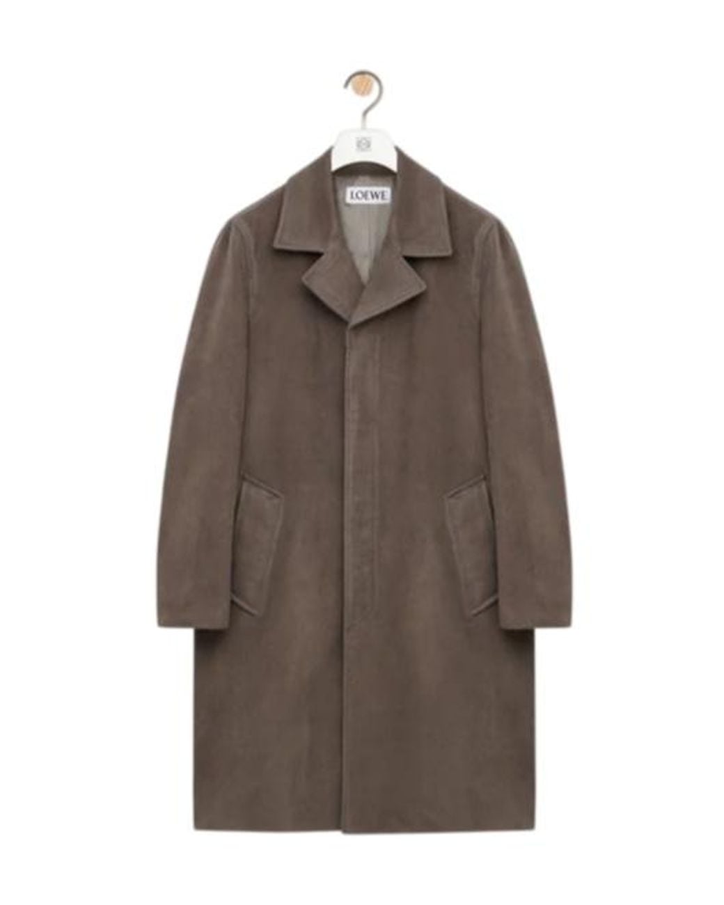 Loewe Brown Cotton Collar Coat for men