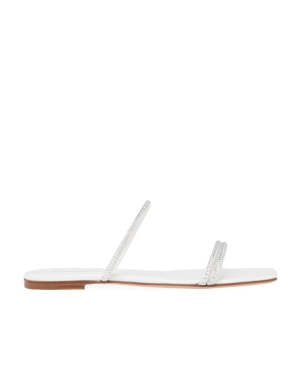 Gianvito Rossi White ジャンヴィト ロッシ カンヌ スリッポン サンダル