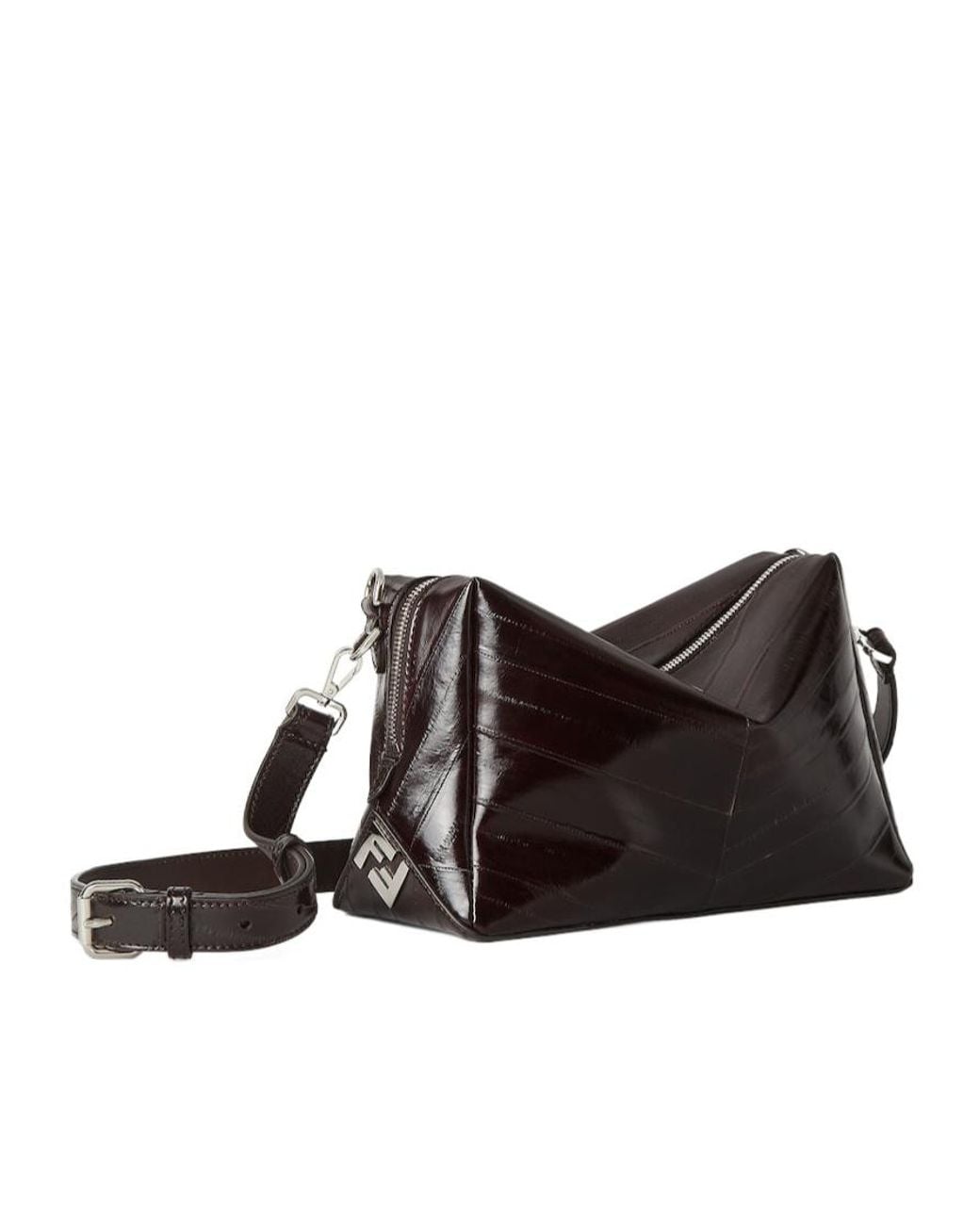 Fendi Black Dark Inlaid Hagfish Leather Bag for men