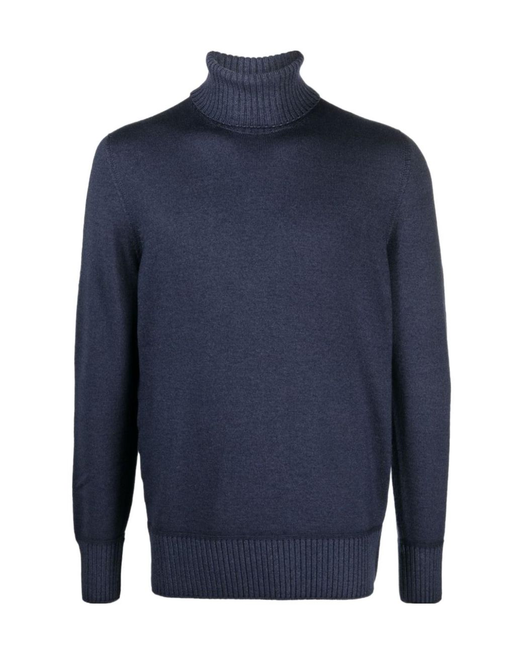 Drumohr Blue Roll-Neck Wool Jumper for men