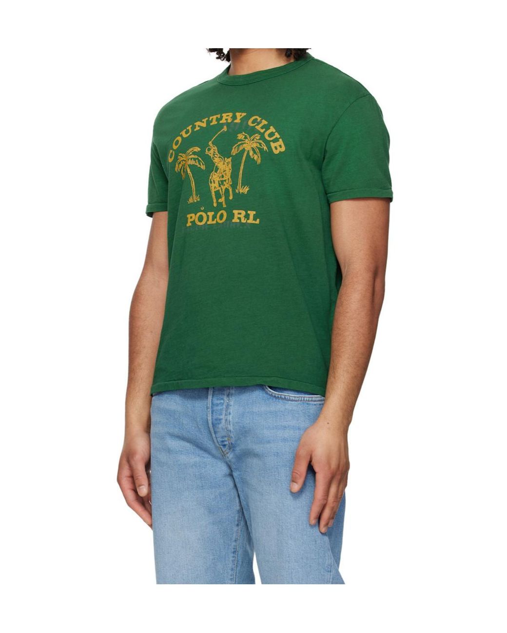 Polo Ralph Lauren Green Printed Crew Neck T-Shirt for men