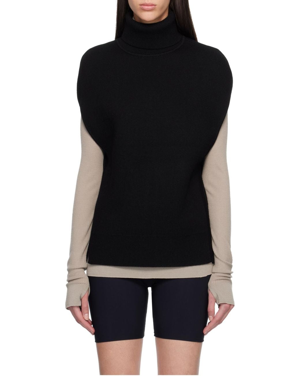 Totême Black Totême Double Knitted Cape