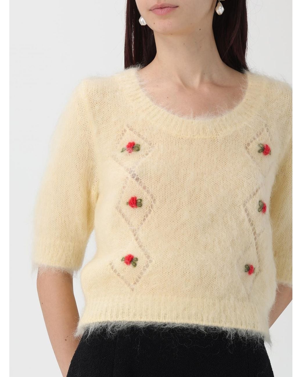 Alessandra Rich Natural Carded Knitted Jumper