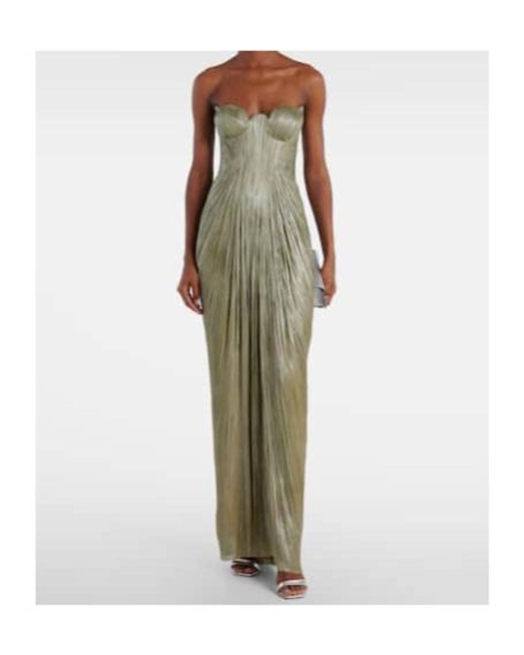 Maria Lucia Hohan Green Jasleen Strapless Silk Tulle Corset Gown