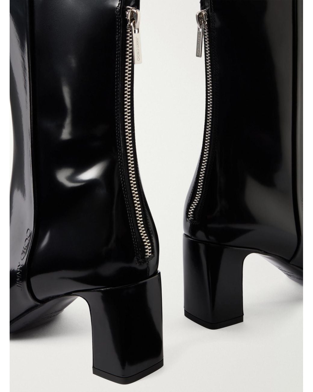 Jimmy Choo Black Patent-Leather Ankle Boots