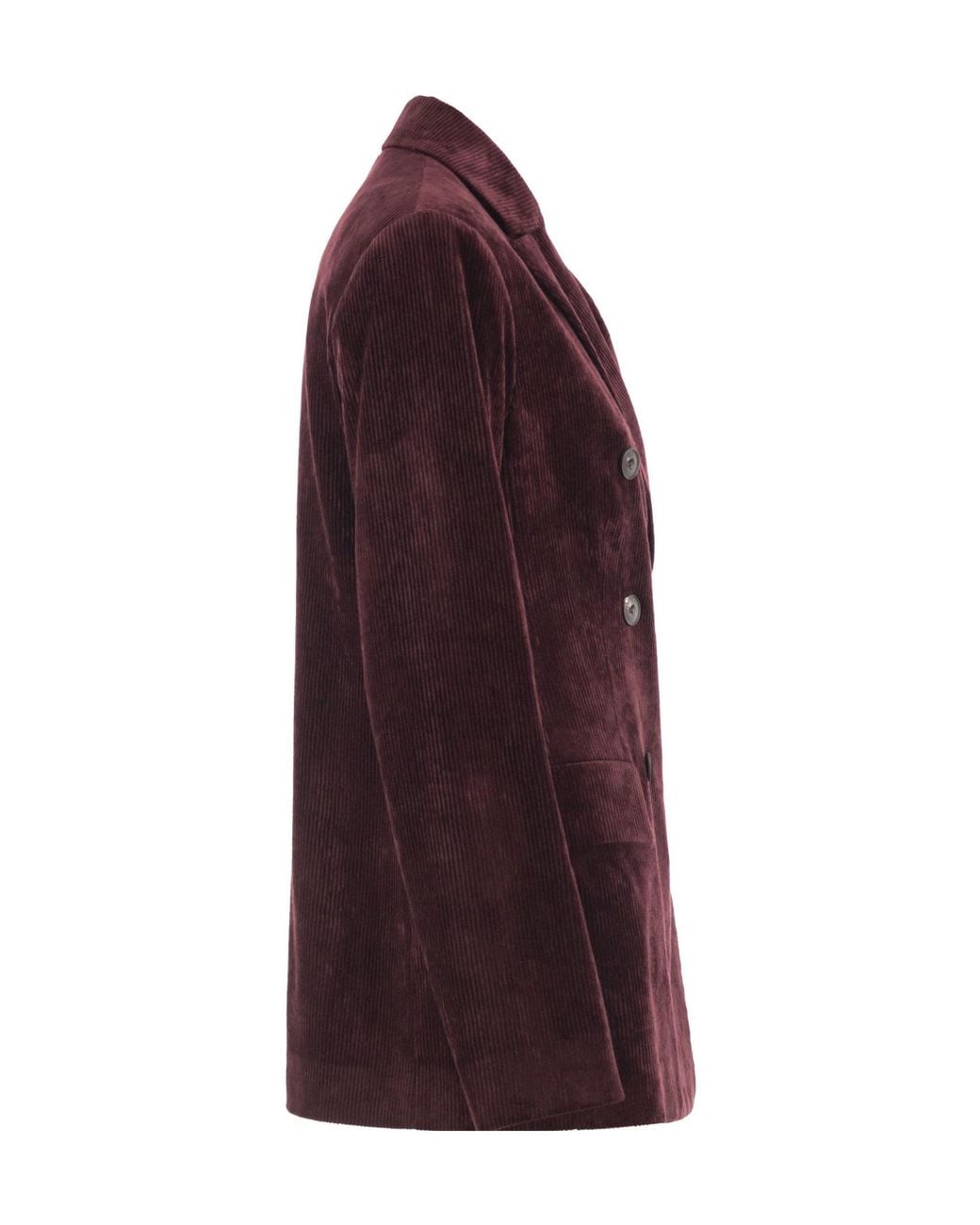 Antonelli Purple Double-Breasted Corduroy Blazer