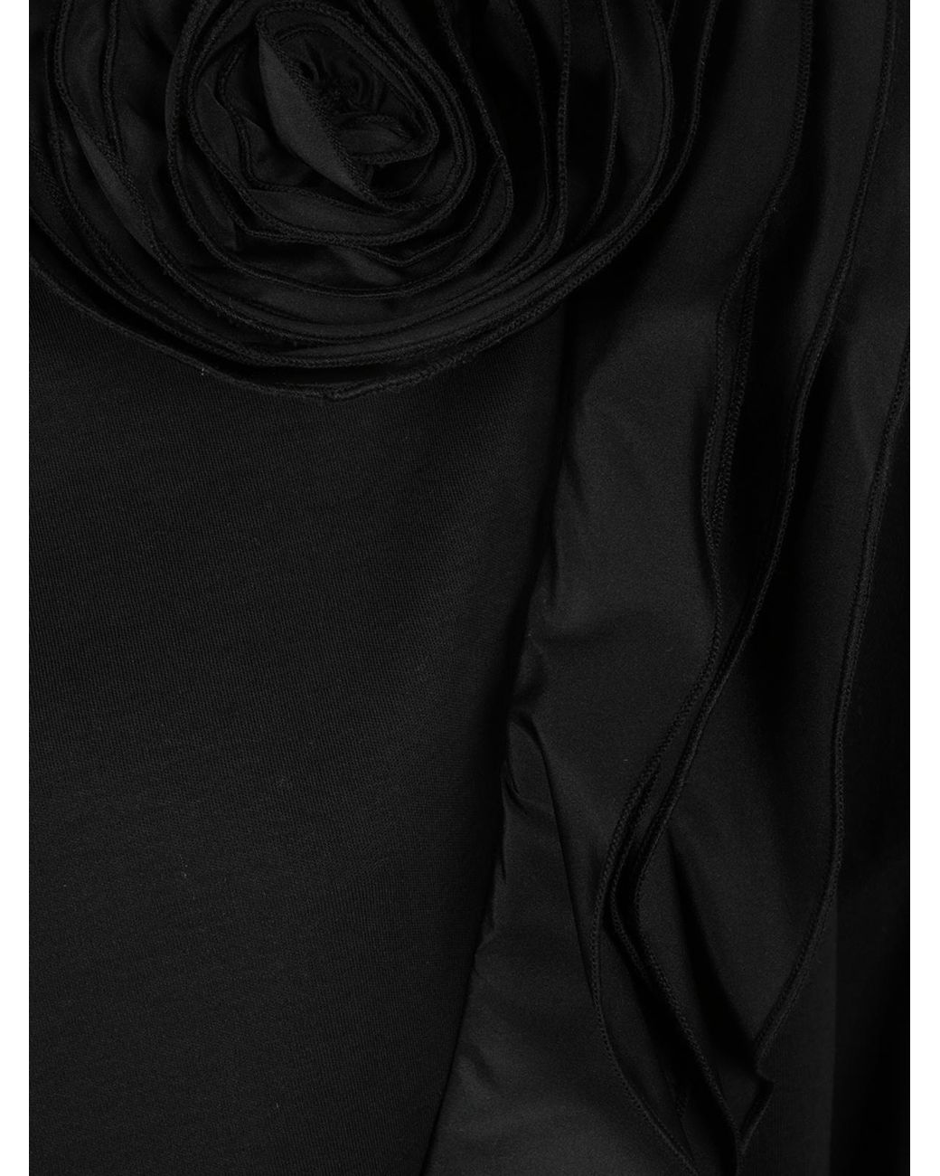 Max Mara Black Frilly Jersey T-Shirt