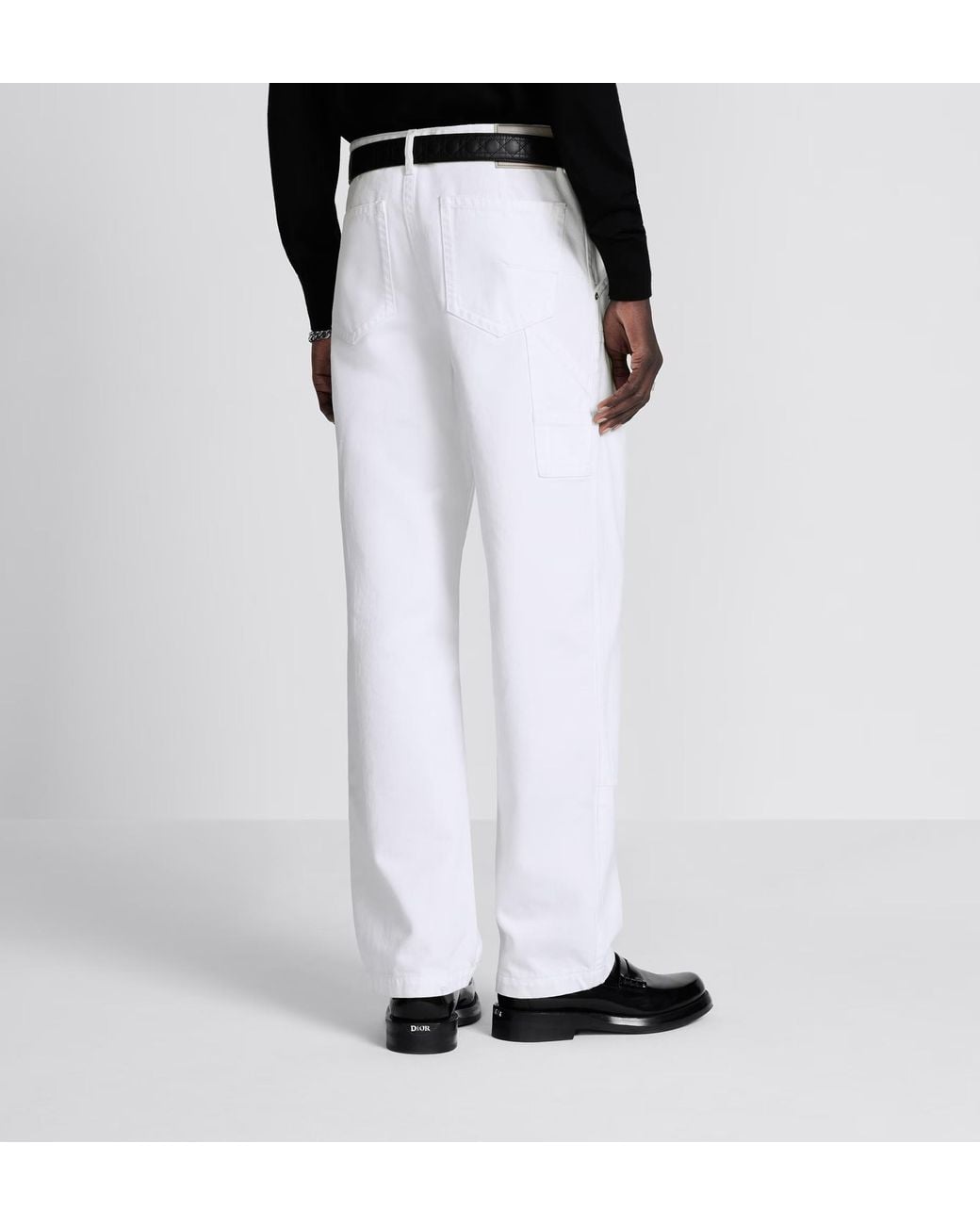 Dior White Carpenter Style Jeans for men