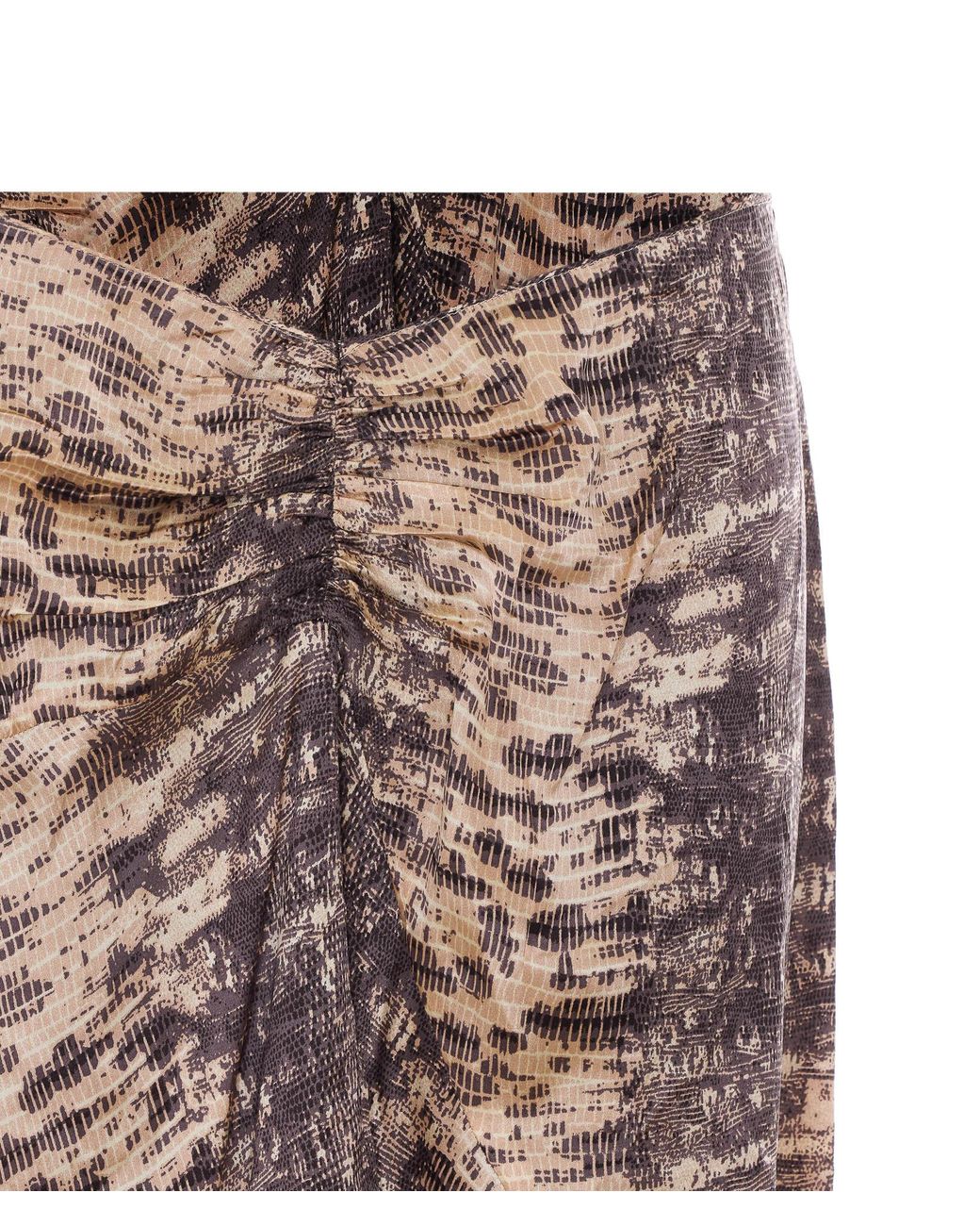 Isabel Marant Brown Printed Silk-Crepe Midi Skirt