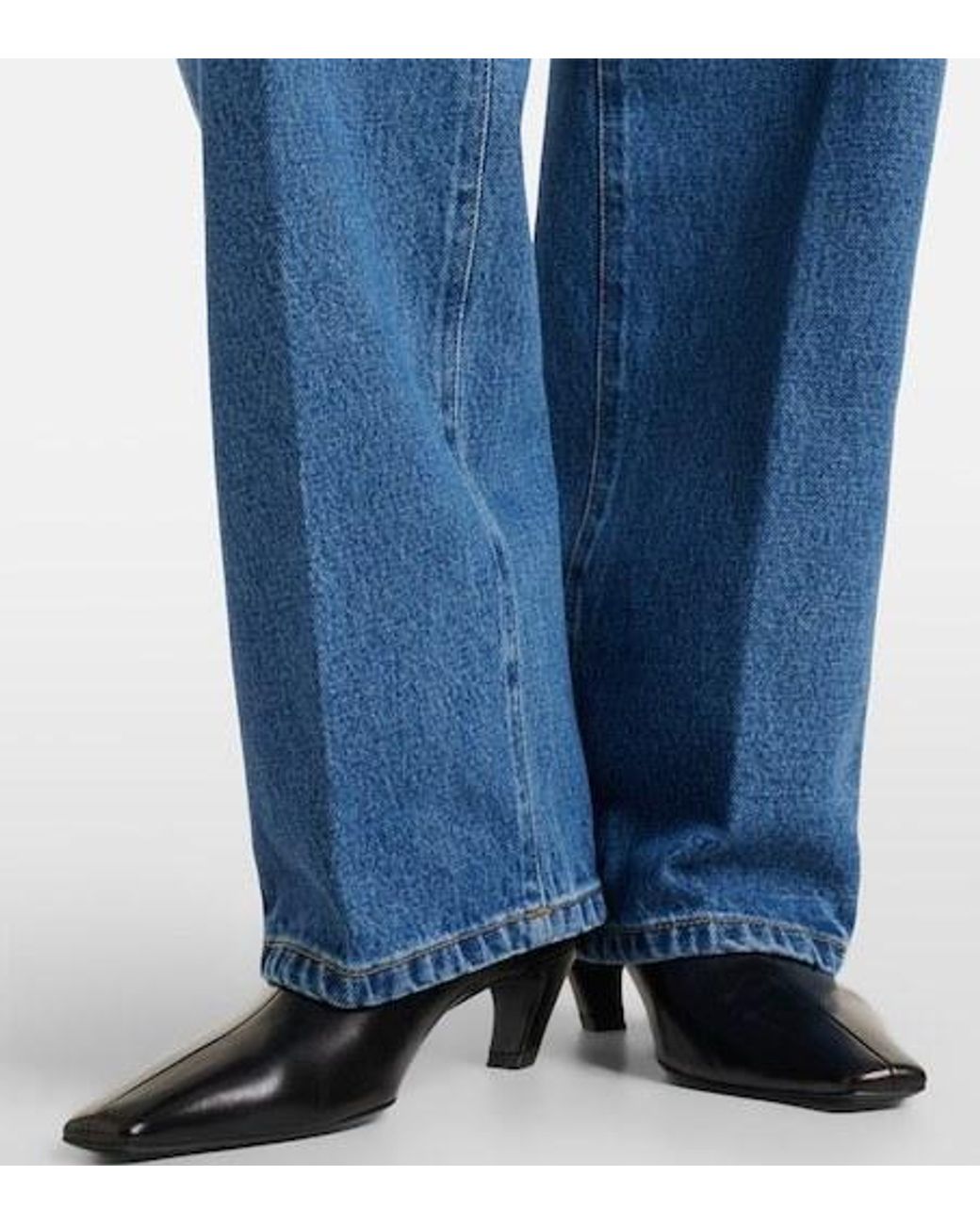 Victoria Beckham Blue High-Rise Wide-Leg Jeans