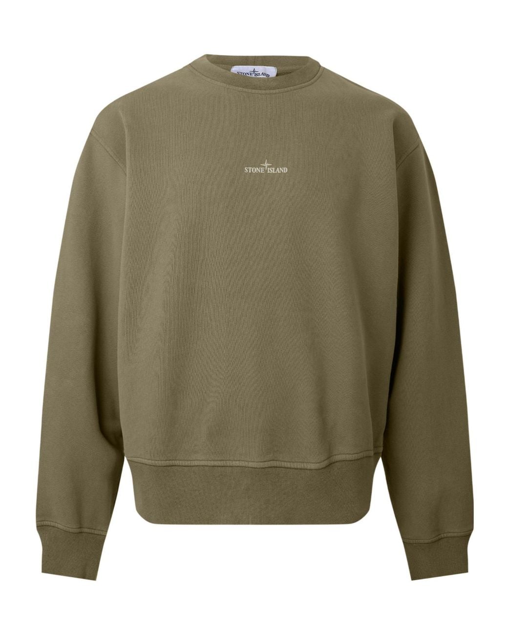 Stone Island Green Khaki Crewneck Loose Sweatshirt for men