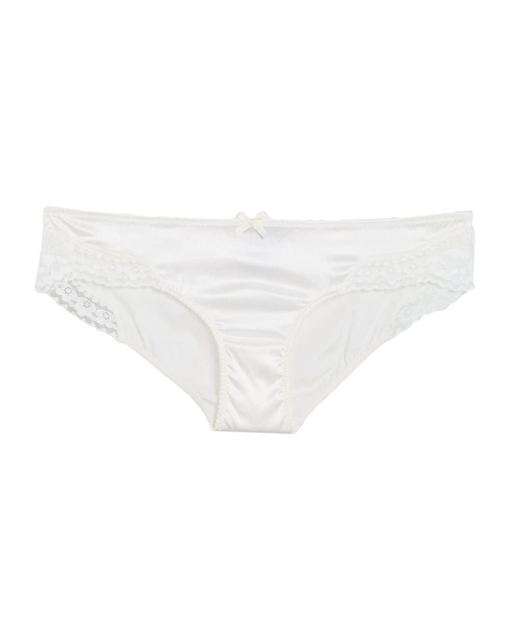 Dolce & Gabbana White Simple Solid-Color Satin Lace Panties