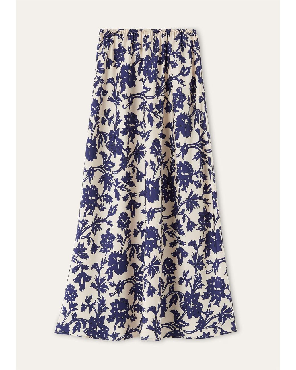 Loro Piana Blue Printed Midi Skirt